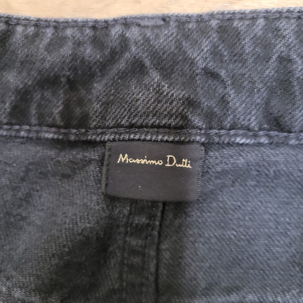 NWT! Massimo Dutti Women's Wide Leg Jean High Waist Full Length Black Size 12 - Picture 8 of 9